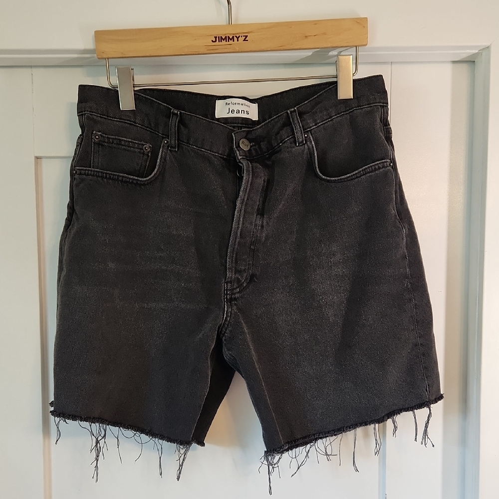 Reformation Black Jean Shorts